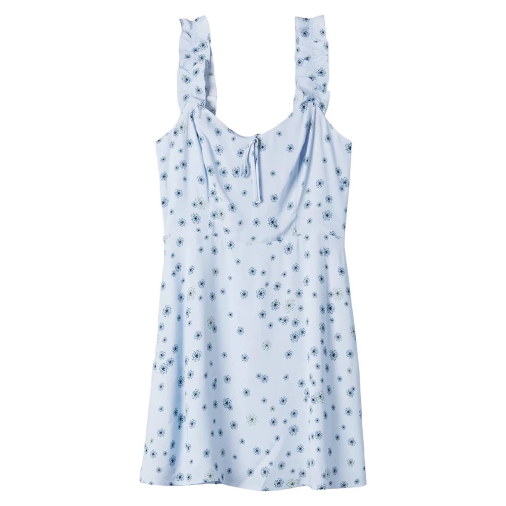 Aritzia Sunday Best Flirt Ruffle Dress In Glimmer/Opaline Mini Length Size 6